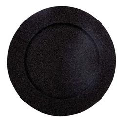 Dísztányér csillámmal, Ø 33 cm, fekete