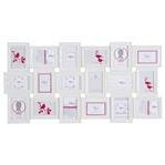 18 fénykép keret ROMANCE, fényképek - multikeret 53x103x2 cm, fehér