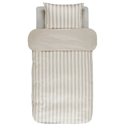 Bézs csíkos pamut szatén ágynemű, 140 x 220 cm, Marc O'Polo