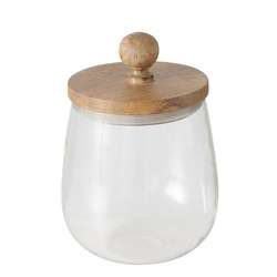VARUD üveg befőttesüveg mangófából készült fedéllel, Ø 12 cm