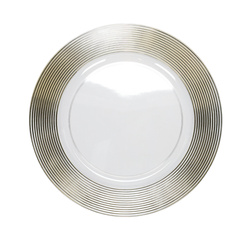Átlátszó tányéralátét arany díszítéssel, Ø 33 cm