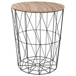 Fekete, acél szerkezetű kávézóasztal