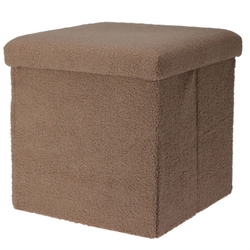 Bouclé puff tárolóval BINI, 38 x 38 x 38 cm