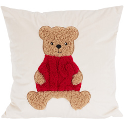 Dekoratív párna, ünnepi minta, fehér 40 x 40 cm, minta 1