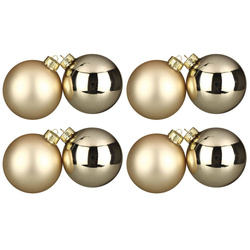 Sampány színű karácsonyfadísz készlet, 8 db, Ø 8 cm