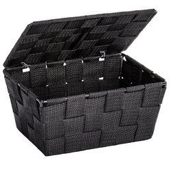 Fedezékes tároló kosár ADRIA, WENKO, fekete