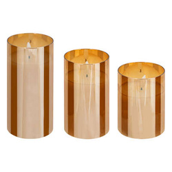 SENA borostyán üveg LED gyertya szett