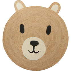 Gyerekszobai szőnyeg NIMI, medve fülekkel, Ø 117 cm