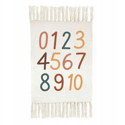 Gyerek szőnyeg Betűk, számok, bojtokkal, 60 x 90 cm