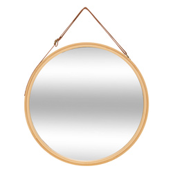 Kerek tükör bambusz keretben LOBEE, Ø 38 cm