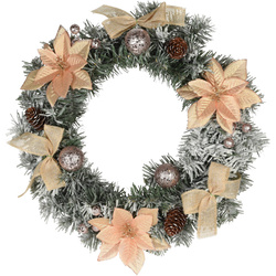 Karácsonyi koszorú dekorációval, Ø 38 cm