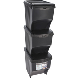 Szelektív hulladékgyűjtő kosarak a konyhába, a mosogató alá vagy a szekrénybe, 3 tárolóedény.