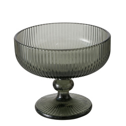 Ribbed desszert- és fagyis tál, zöld üveg, Ø 12 cm