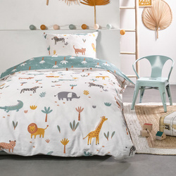 Gyerek ágynemű állatkert SAFARI 100% pamut, 140 x 200 cm
