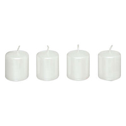 Szatén gyertya készlet, 4 darab, 4 x 4,5 cm