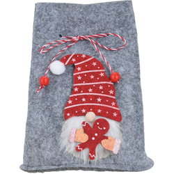 Karácsonyi zsák manóval, 12 x 14,5 cm