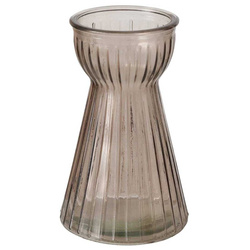 HYACINTHA üveg váz, bordázott üveg, 15 cm