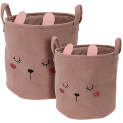 CUTIE játéktárolók füllel, kordbársony, 2 darab