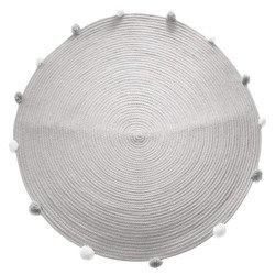 Gyerekszobai szőnyeg pomponokkal, Ø 90 cm