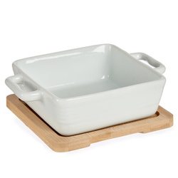 ATENA bambusz tálcán lévő 300 ml-es sütőedény