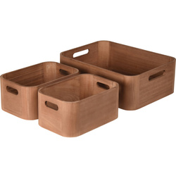Fából készült tárolódobozok, 3 db.