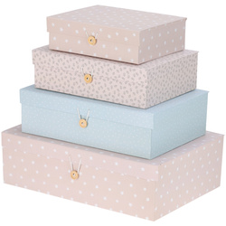 Különböző méretű karton tárolódobozok készlete, 4 db.