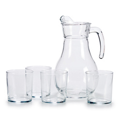 Üveg kancsó 4 KARO pohárral