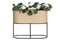 Ovális fém virágtartó, magassága 40 cm