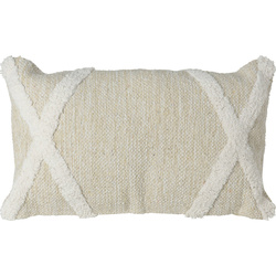 Dekoratív párna, len hatás, 30 x 50 cm