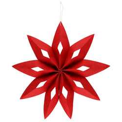 Filc karácsonyi csillag, piros, Ø 50 cm