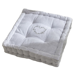 CONSTANCE ülőpárna a padlóra, muszlin pamut, 40 x 40 x 10 cm