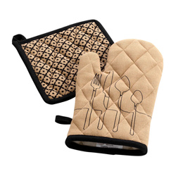 Konyhai kesztyű + alátét CUISILINE, újrahasznosított pamut