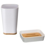 Fürdőszobai kiegészítők készlete: fogkefetartó + szappantartó