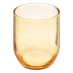 Színes üvegből készült, alacsony, 310 ml-es pohár.