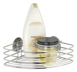 Sarok fürdőszobai polc, Turbo-Loc kosár - krómozott acél