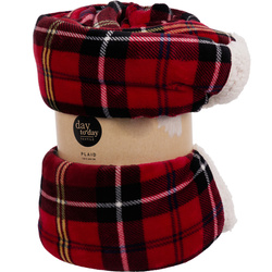 Kockás takaró, 200 x 150 cm, piros