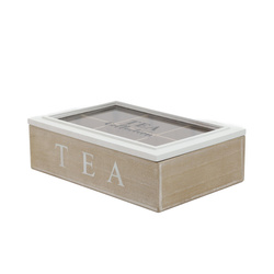 Teafilteres tároló, 6 rekesszel, 23 x 15,5 x 8 cm