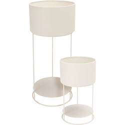 2 fém virágtartó OMEE, bézs