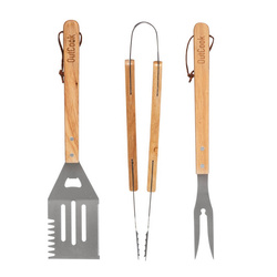 Grillkészlet, 3 fa nyelű eszközzel