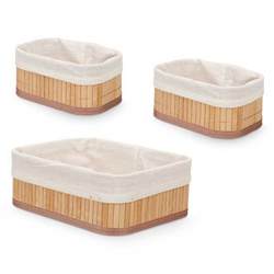 VIVID bambusz fürdőszobai kosarak, 3 darab