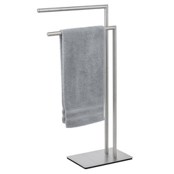 RECCO fürdőszobai törölközőtartó, stabil, szabadon álló 2 karos akasztó, WENKO, matt ezüst