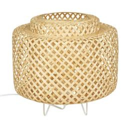 LIBY boho asztali lámpa, bambusz fonat, Ø 25 cm