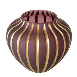 KEANA üveg váz, arany vonalak bordó üvegen