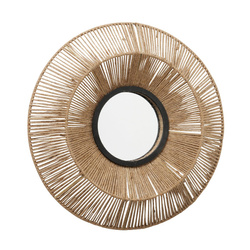 Dísztükör juta keretben ZAIKA, Ø 50 cm