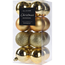 Karácsonyfadísz készlet, 16 darab, Ø 5 cm