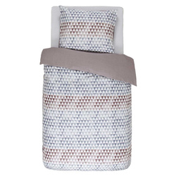 Geometrikus mintás szürke, 140 x 220 cm-es pamut szatén ágynemű szett, Esprit