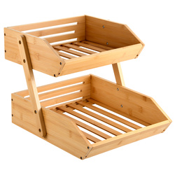 Két kosaras konyhai szervező, bambusz