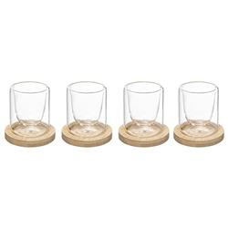 4 darabos pohárkészlet alátétekkel.