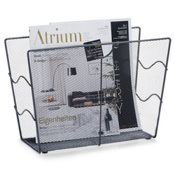 Fém újságtartó, újságkosár, ZELLER, antracit színű