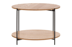 Kétszintes dohányzóasztal MDF-ből, Ø 55 cm